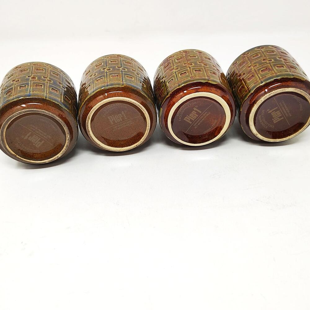 Pier 1 Imports Tenmokuyu Stoneware Teapot Tea Set Bamboo Japanese - Picture 13 of 14